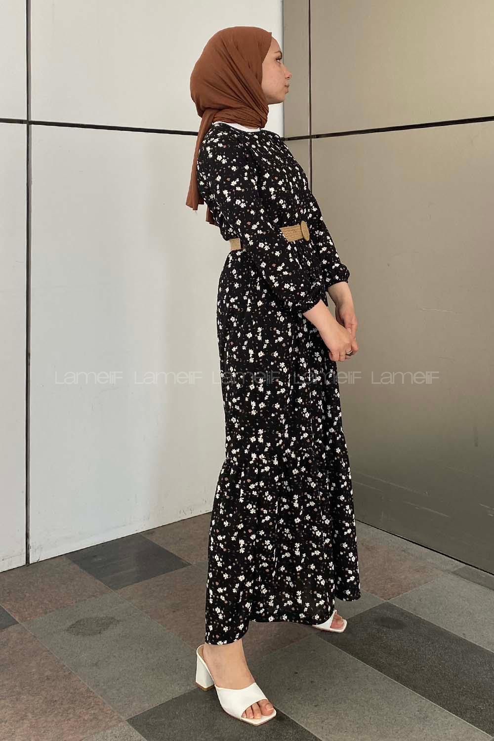 Modalamelif Hasır Kemerli Pegasus Elbise Siyah