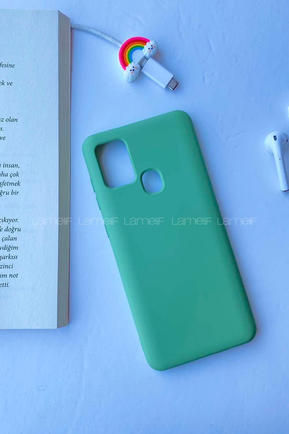 Modalamelif Samsung A21s Cappy Silikon Telefon Kılıfı Mint