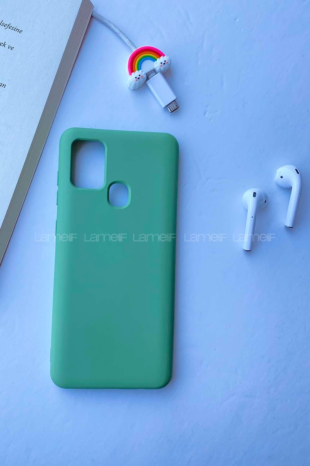 Modalamelif Samsung A21s Cappy Silikon Telefon Kılıfı Mint
