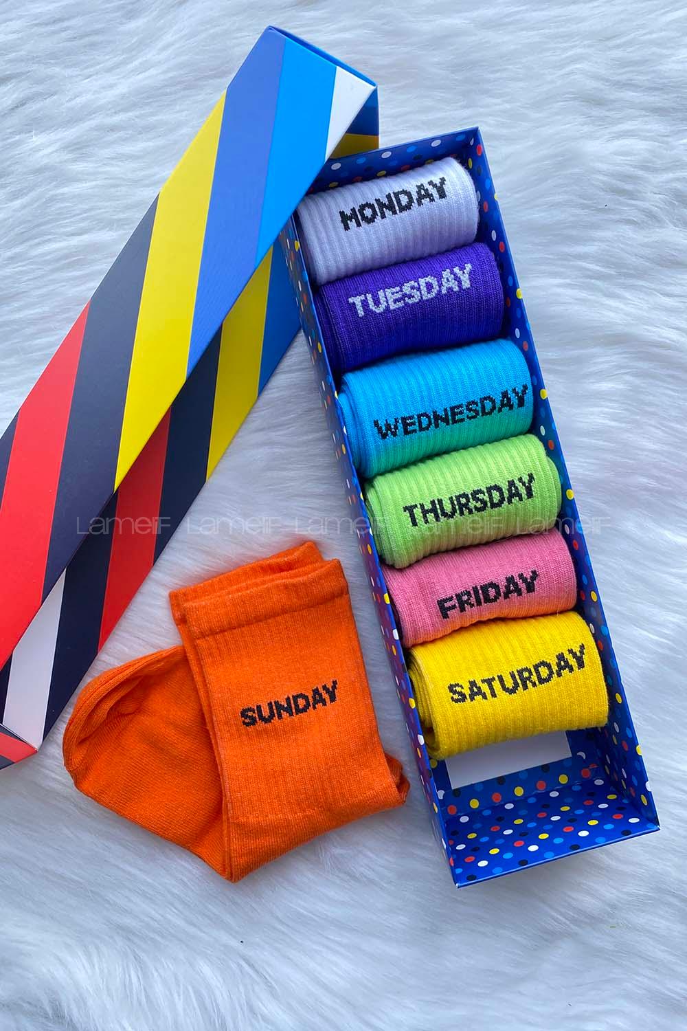 Modalamelif 7li Günler Kokulu Kutu Çorap