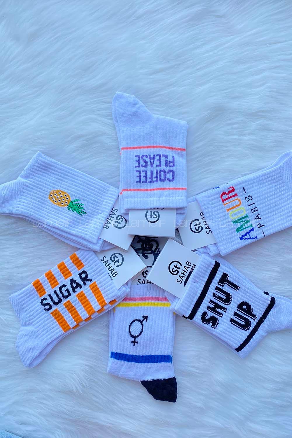 Modalamelif Karışık 6 lı Soket Çorap Beyaz