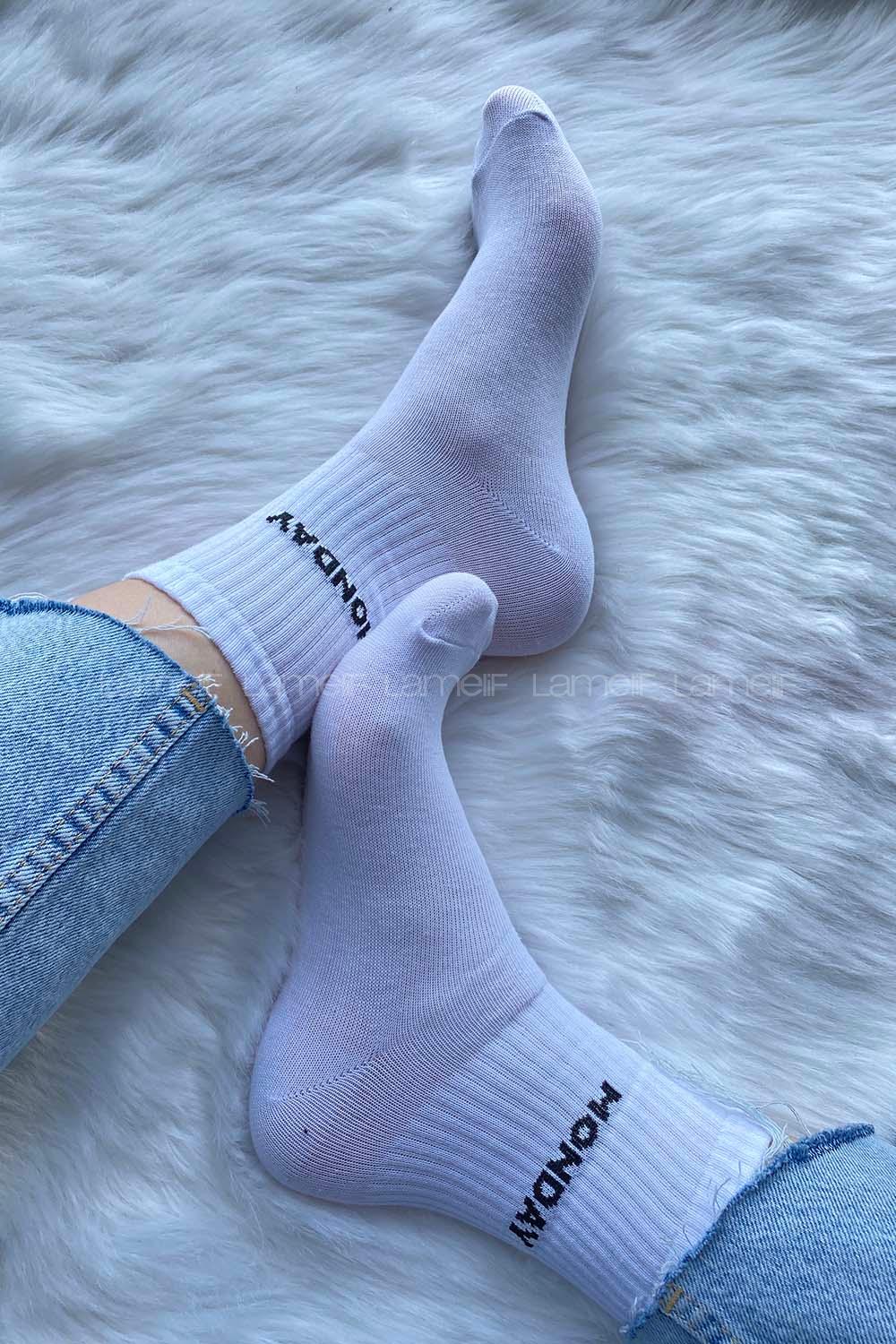 Modalamelif Monday Soket Çorap Beyaz