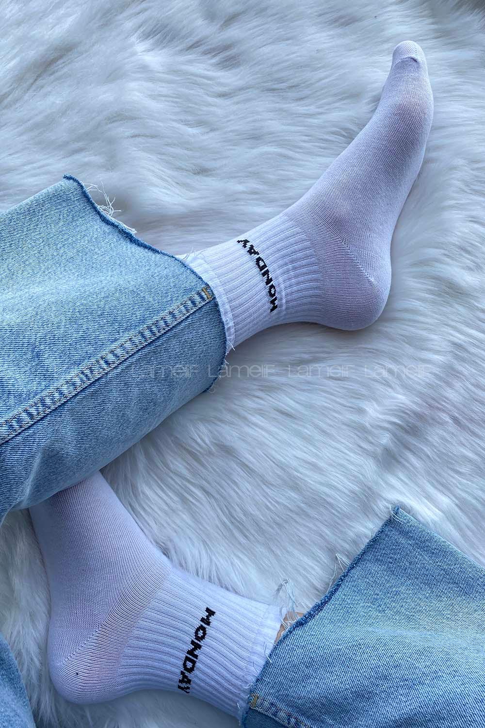 Modalamelif Monday Soket Çorap Beyaz