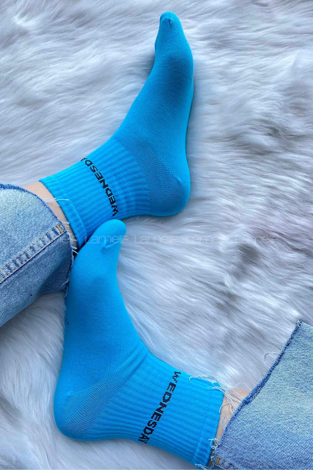 Modalamelif Wednesday Soket Çorap Mavi