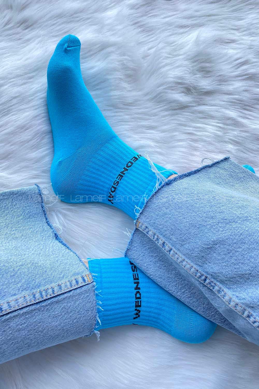 Modalamelif Wednesday Soket Çorap Mavi