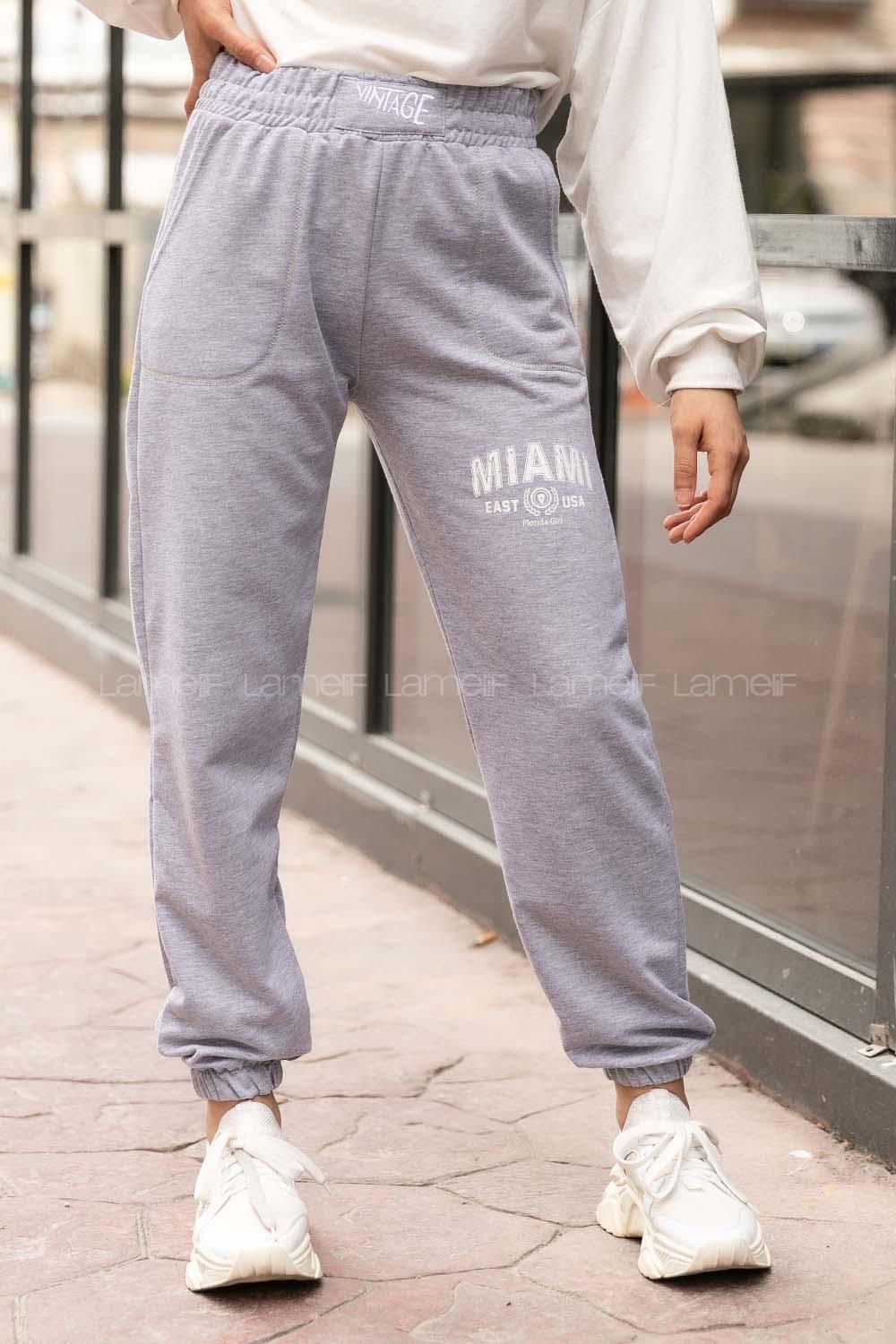 Modalamelif Asimetrik Kesim Şalvar Eşofman Gri