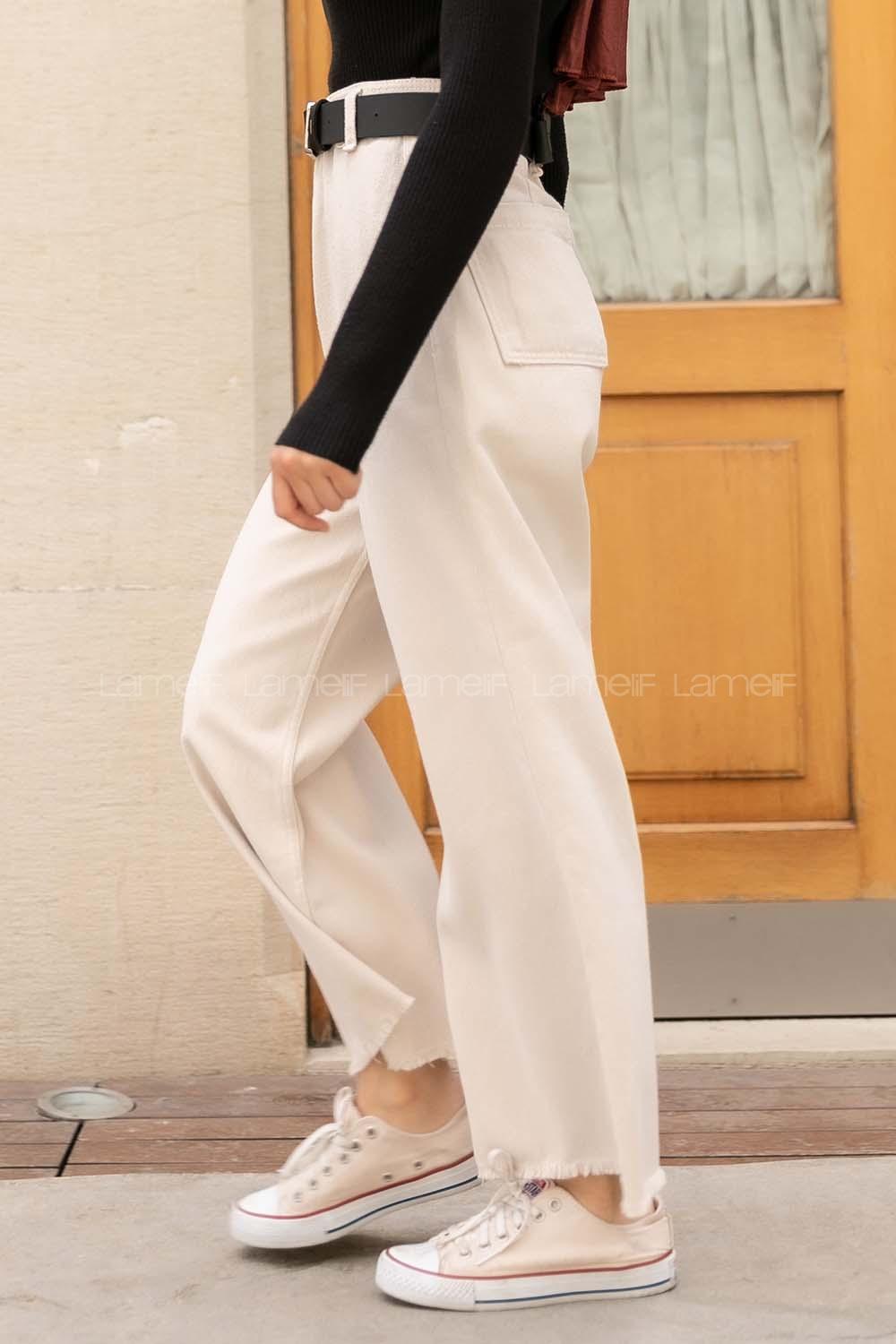 Modalamelif Bol Paça Kesik Jean Taş