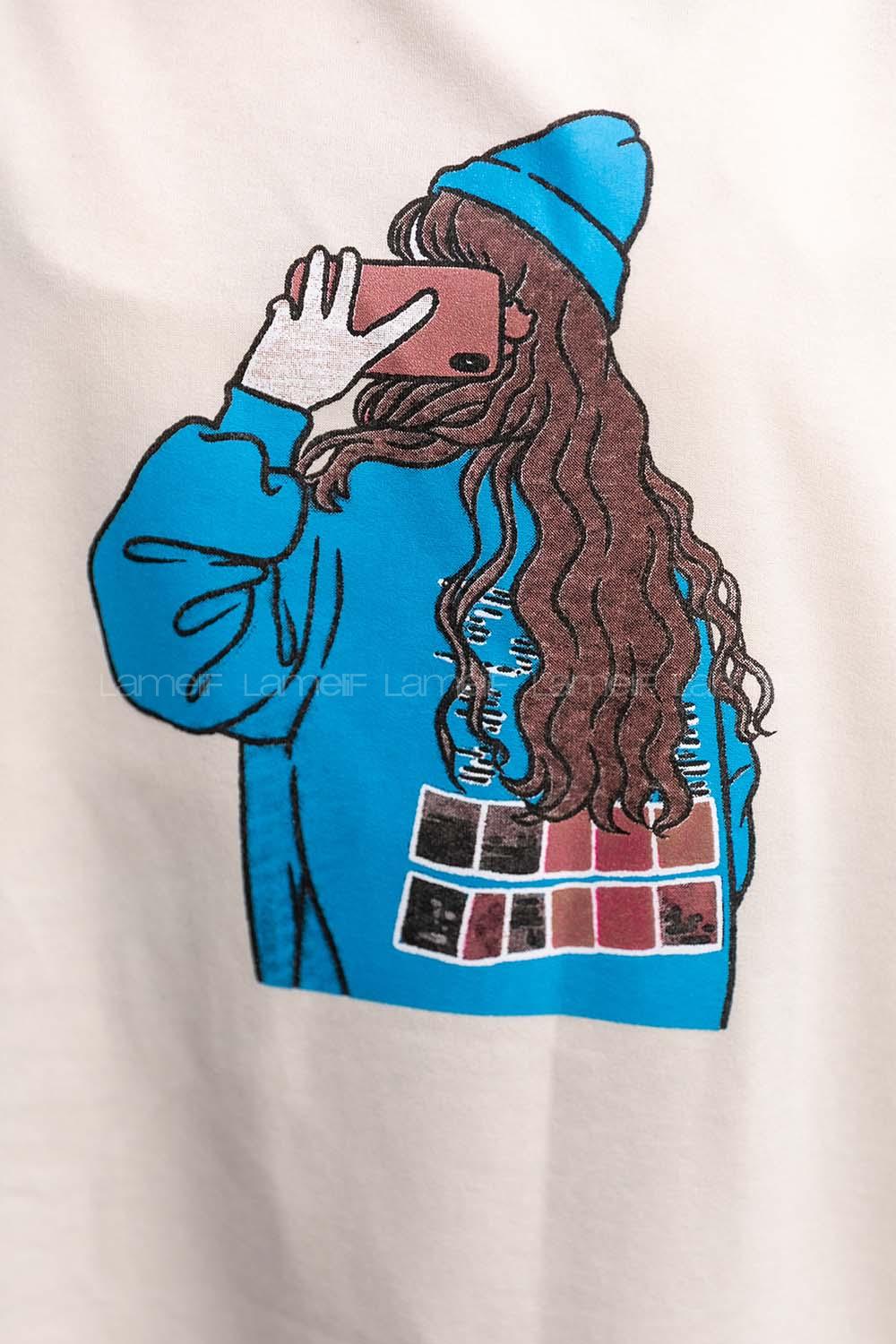 Modalamelif Kız  Baskılı Sweatshirt Bej