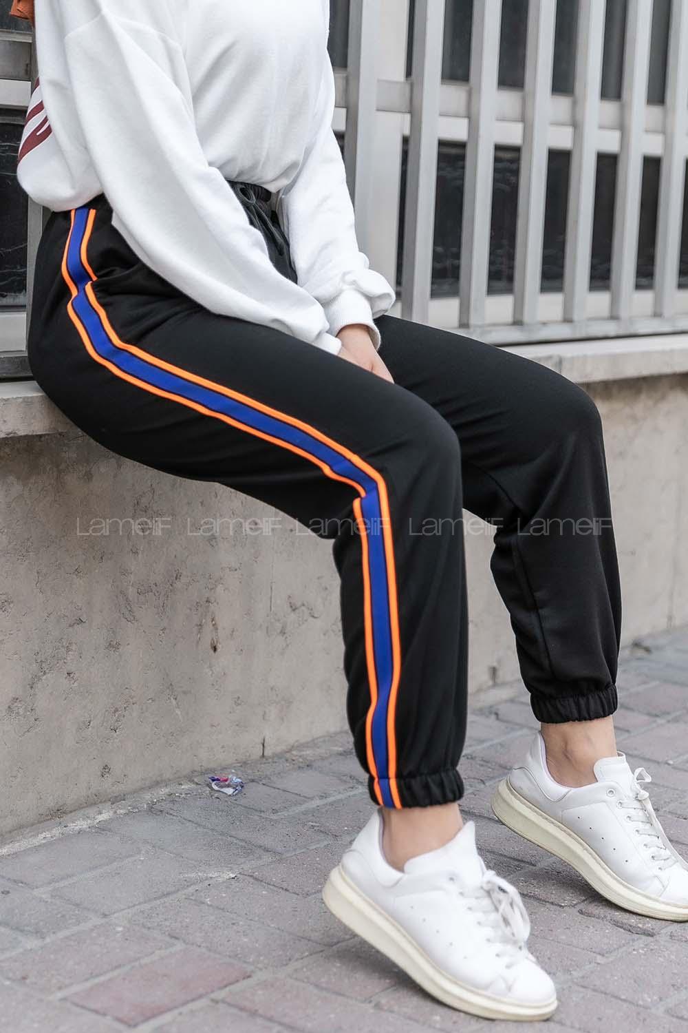 Modalamelif Yanı Şeritli Eşofman Altı Siyah