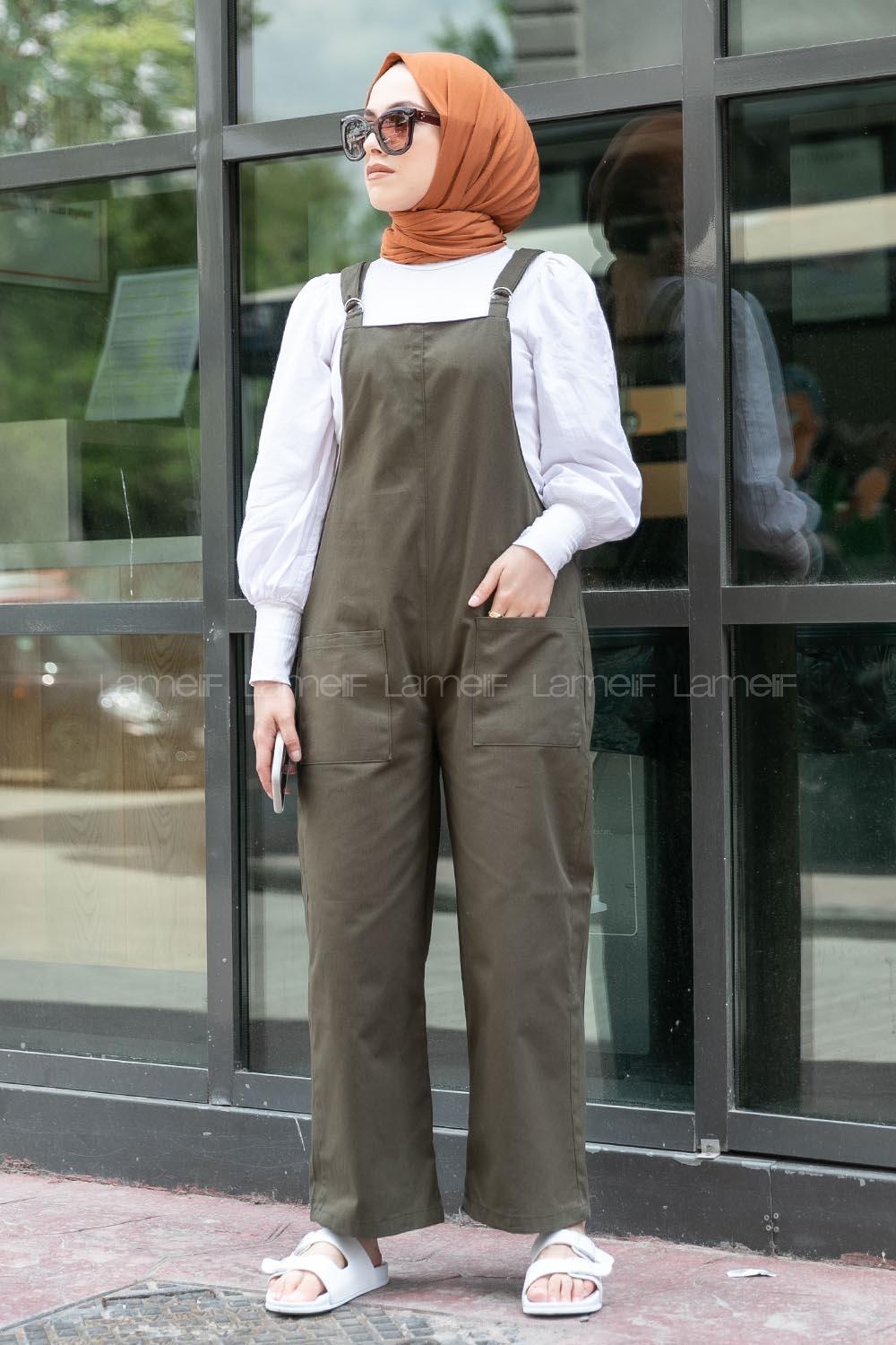 Modalamelif Bol Paça Tulum Asker Yeşili