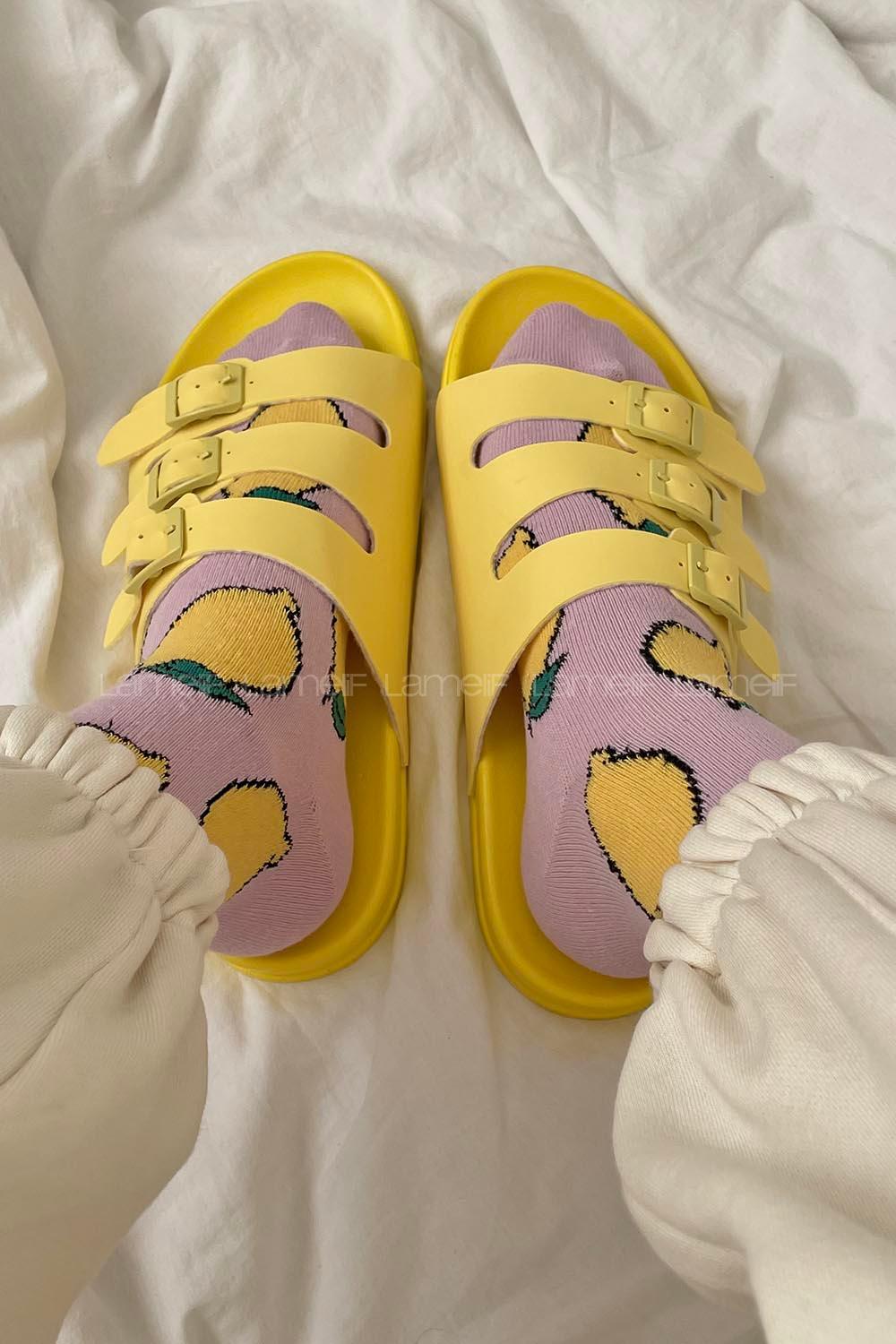 Modalamelif Armenno Kadın Günlük Toka Detaylı Terlik Sarı