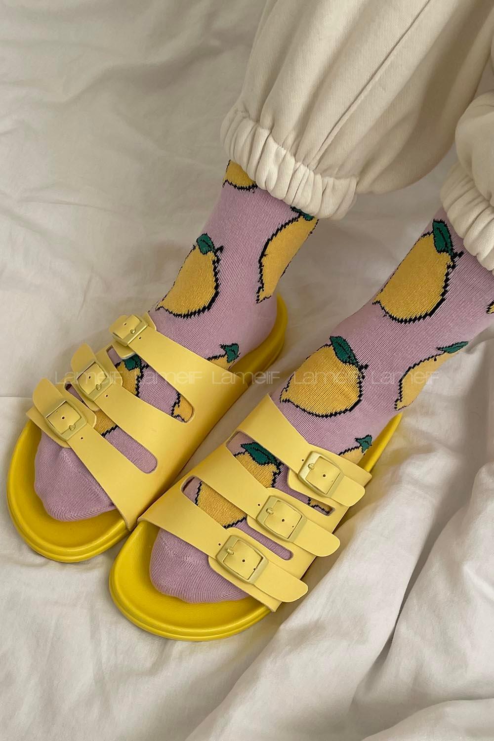 Modalamelif Armenno Kadın Günlük Toka Detaylı Terlik Sarı