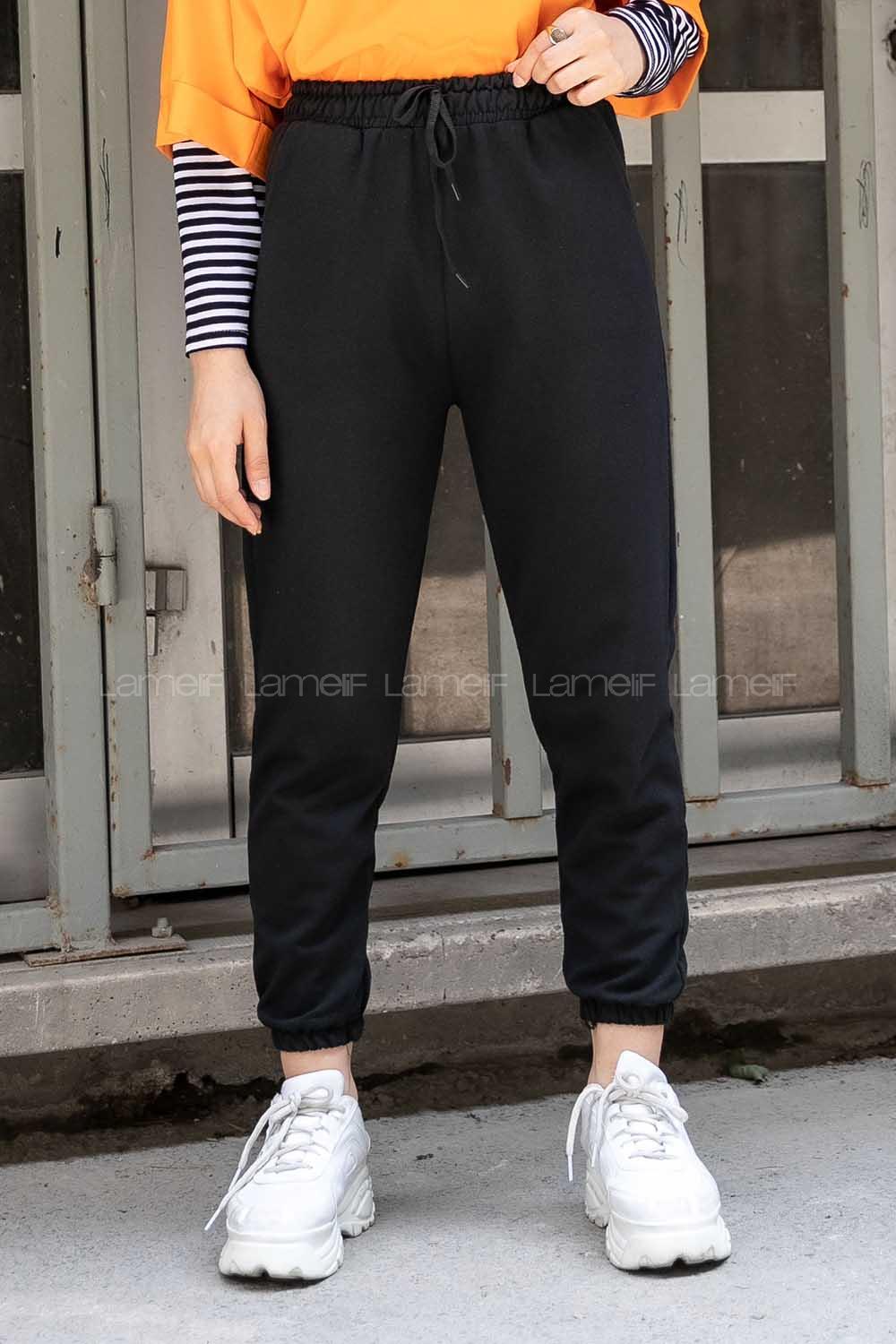 Modalamelif Bel Ve Paça Lastikli Eşofman Altı Siyah