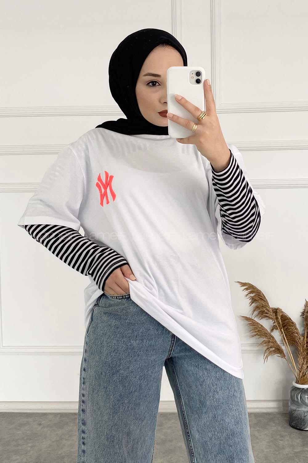 Modalamelif Nakış Baskılı Oversize T-Shirt Pembe