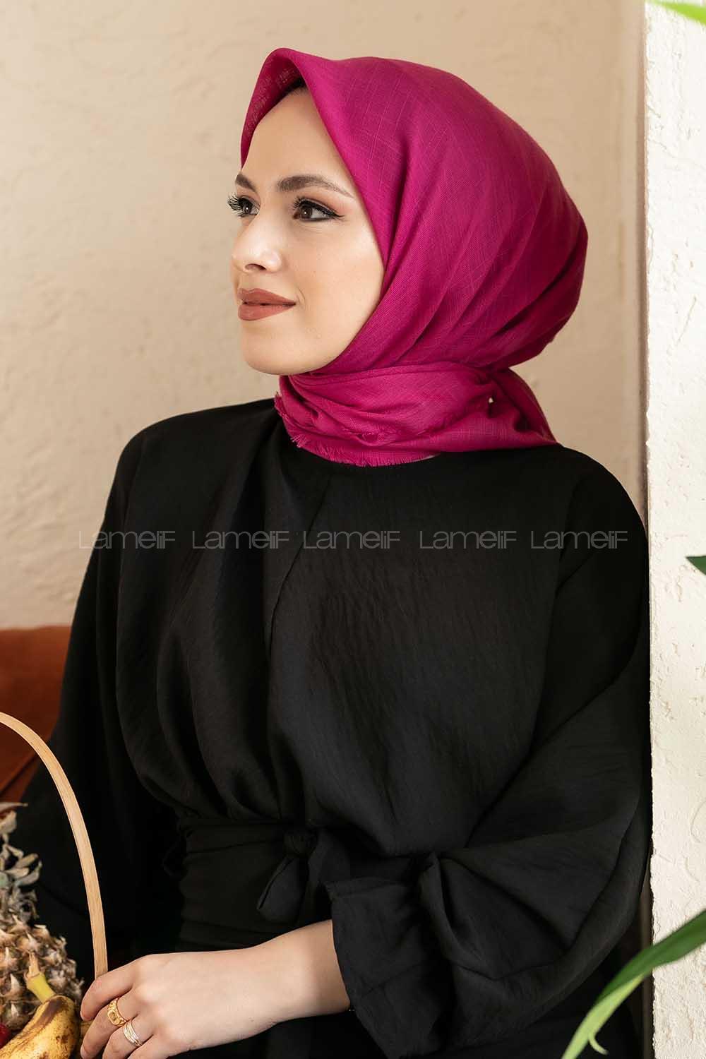 Modalamelif Düz Flamlı Eşarp Açık Mor