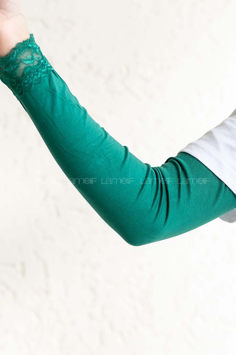 Modalamelif Dantelli Kolluk Açık Zümrüt