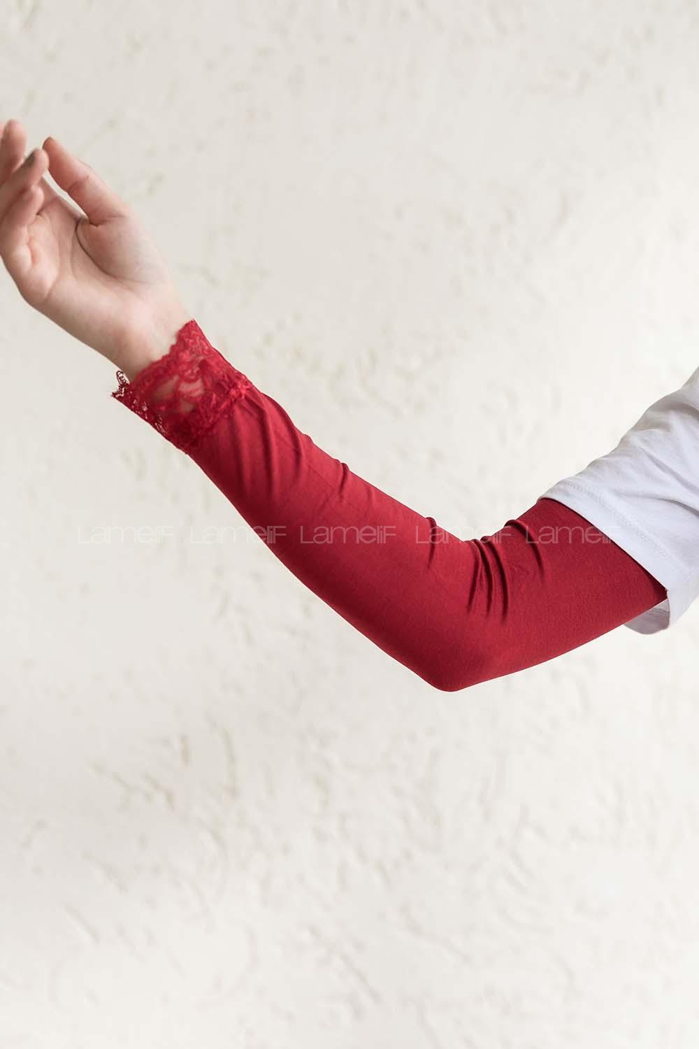 Modalamelif Dantelli Kolluk Bordo