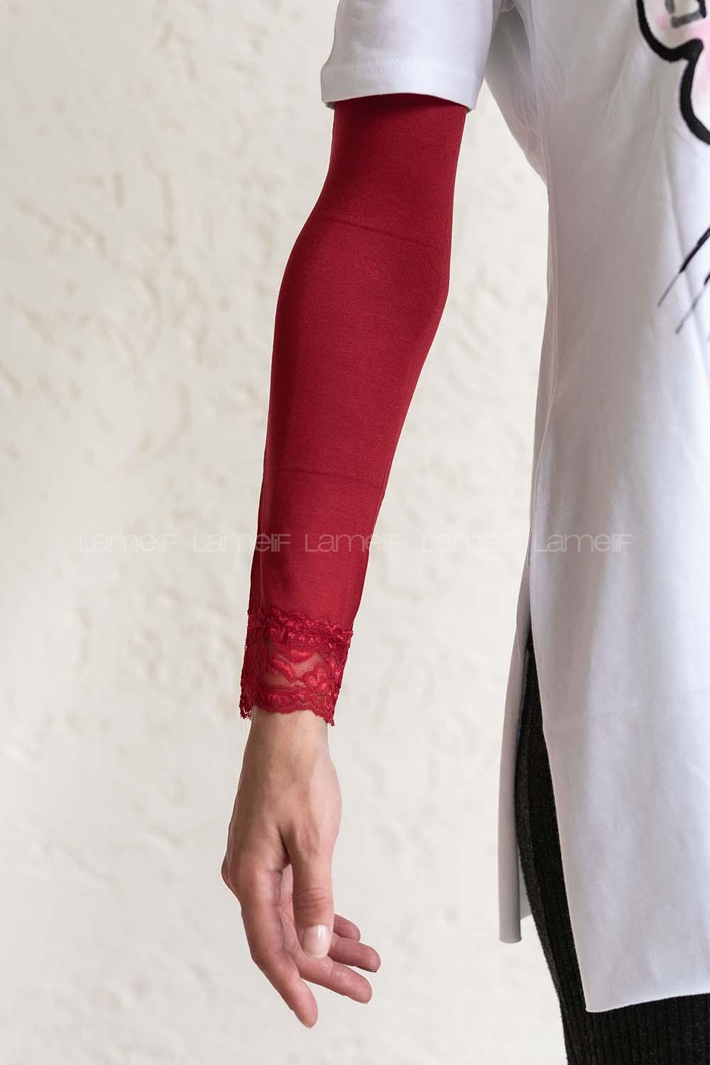 Modalamelif Dantelli Kolluk Bordo