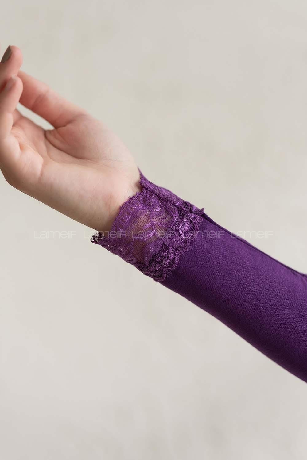 Modalamelif Dantelli Kolluk Mor