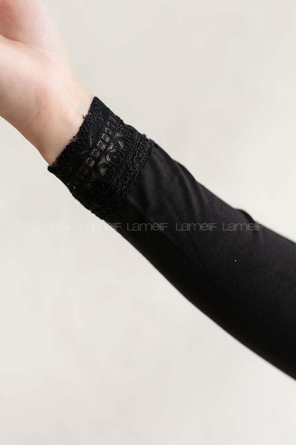 Modalamelif Dantelli Kolluk Siyah