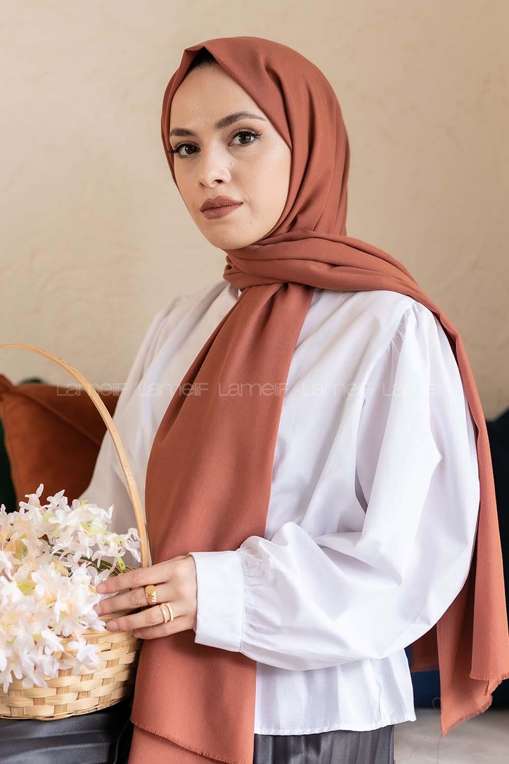 Modalamelif Kızıl Bakır Keten Şal