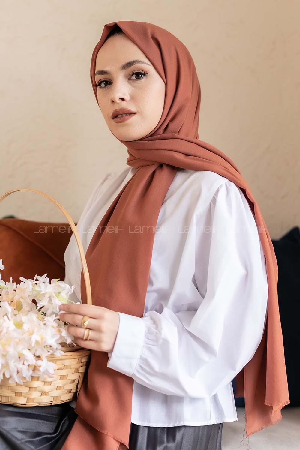 Modalamelif Kızıl Bakır Keten Şal