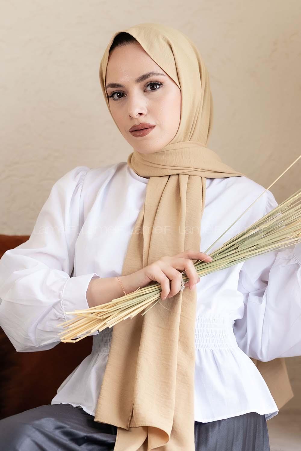 Modalamelif Koyu Bej Caz Şal