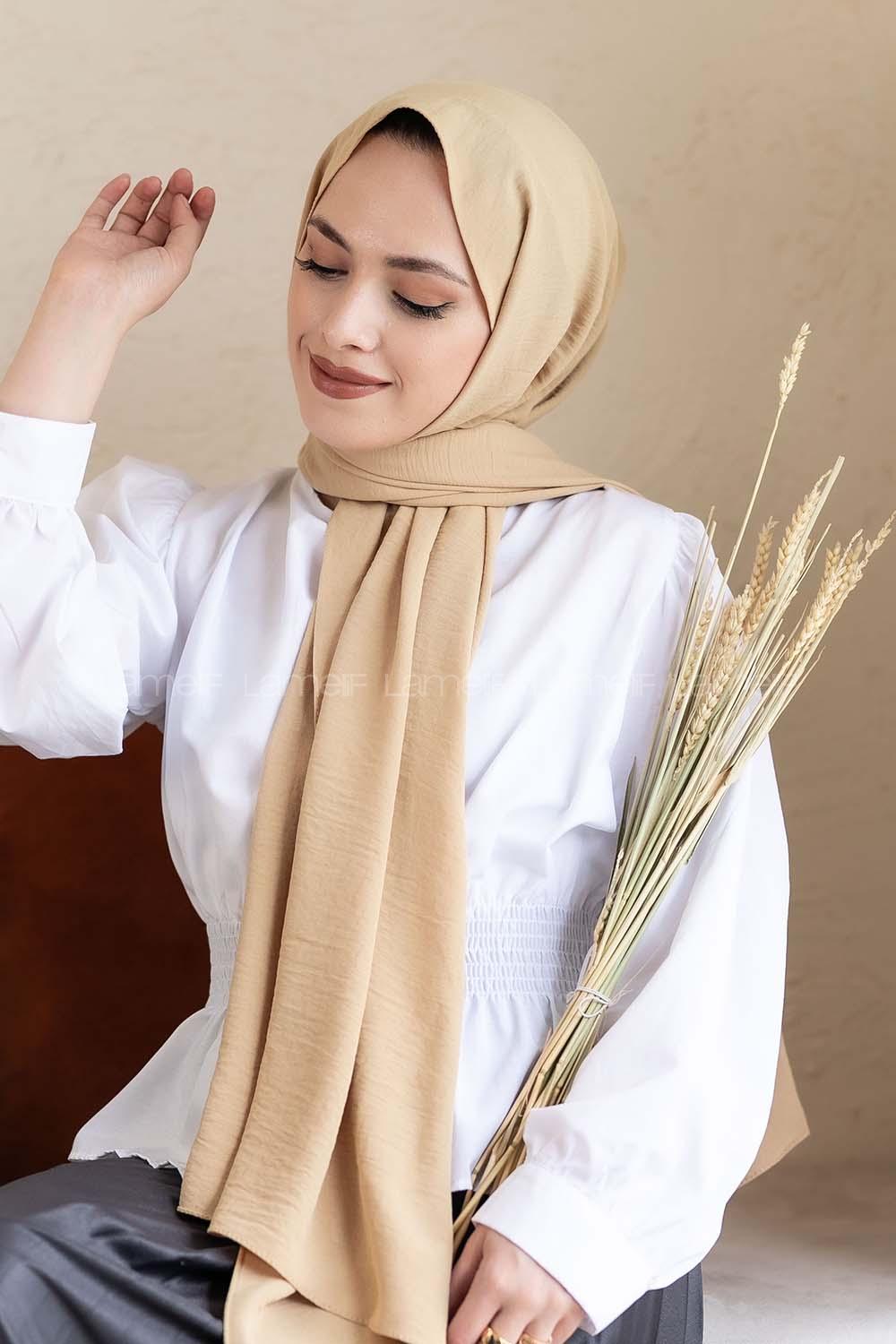 Modalamelif Koyu Bej Caz Şal