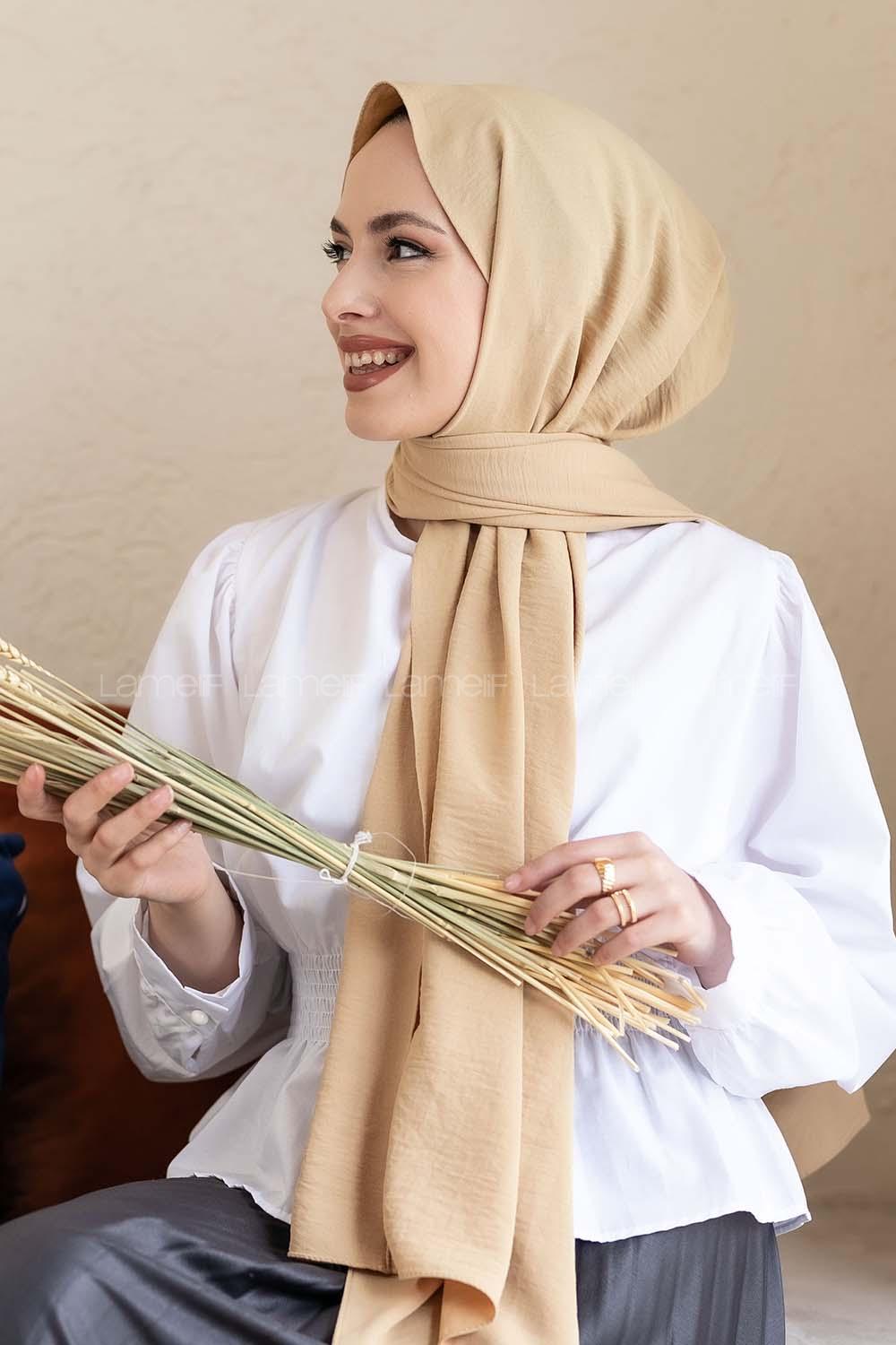 Modalamelif Koyu Bej Caz Şal