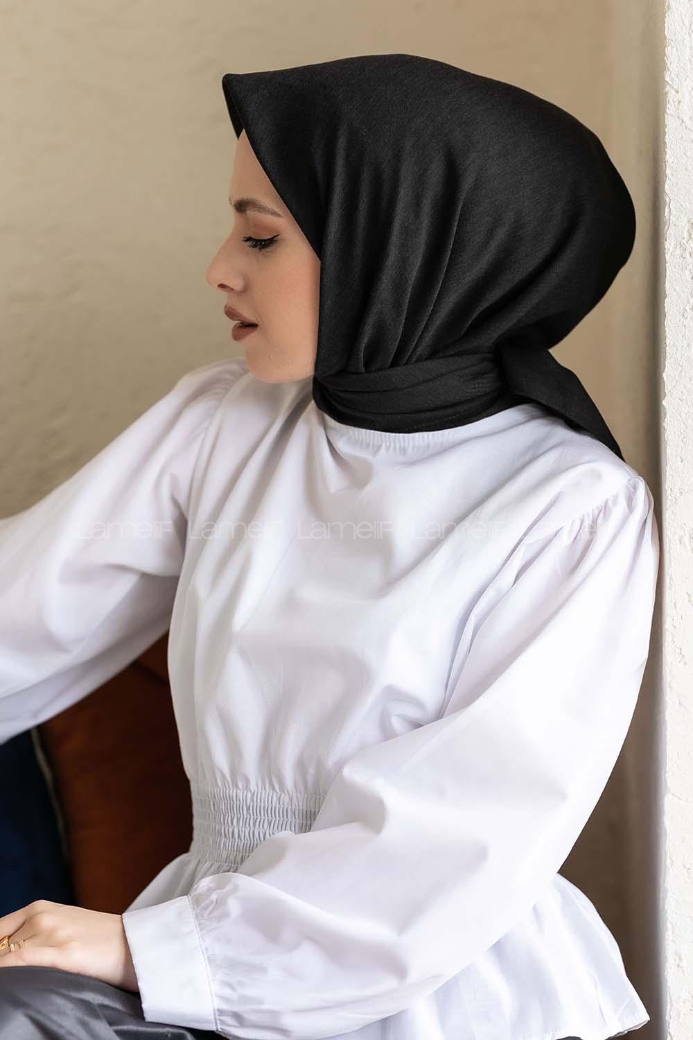 Modalamelif Pano Pamuk Eşarp Kömür