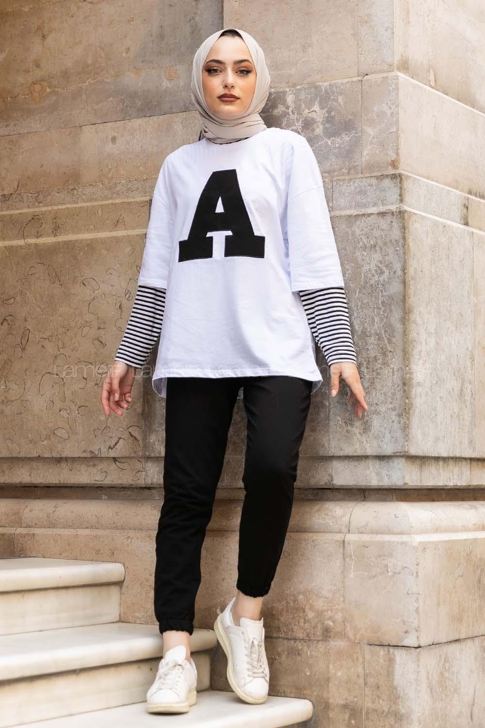 Modalamelif  A Nakış Detaylı İkili Takım Siyah