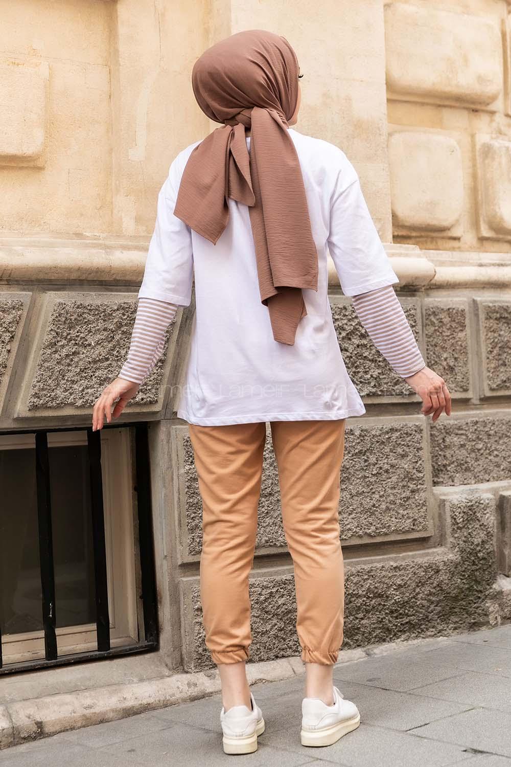 Modalamelif  A Nakış Detaylı İkili Takım Sütlü Kahve