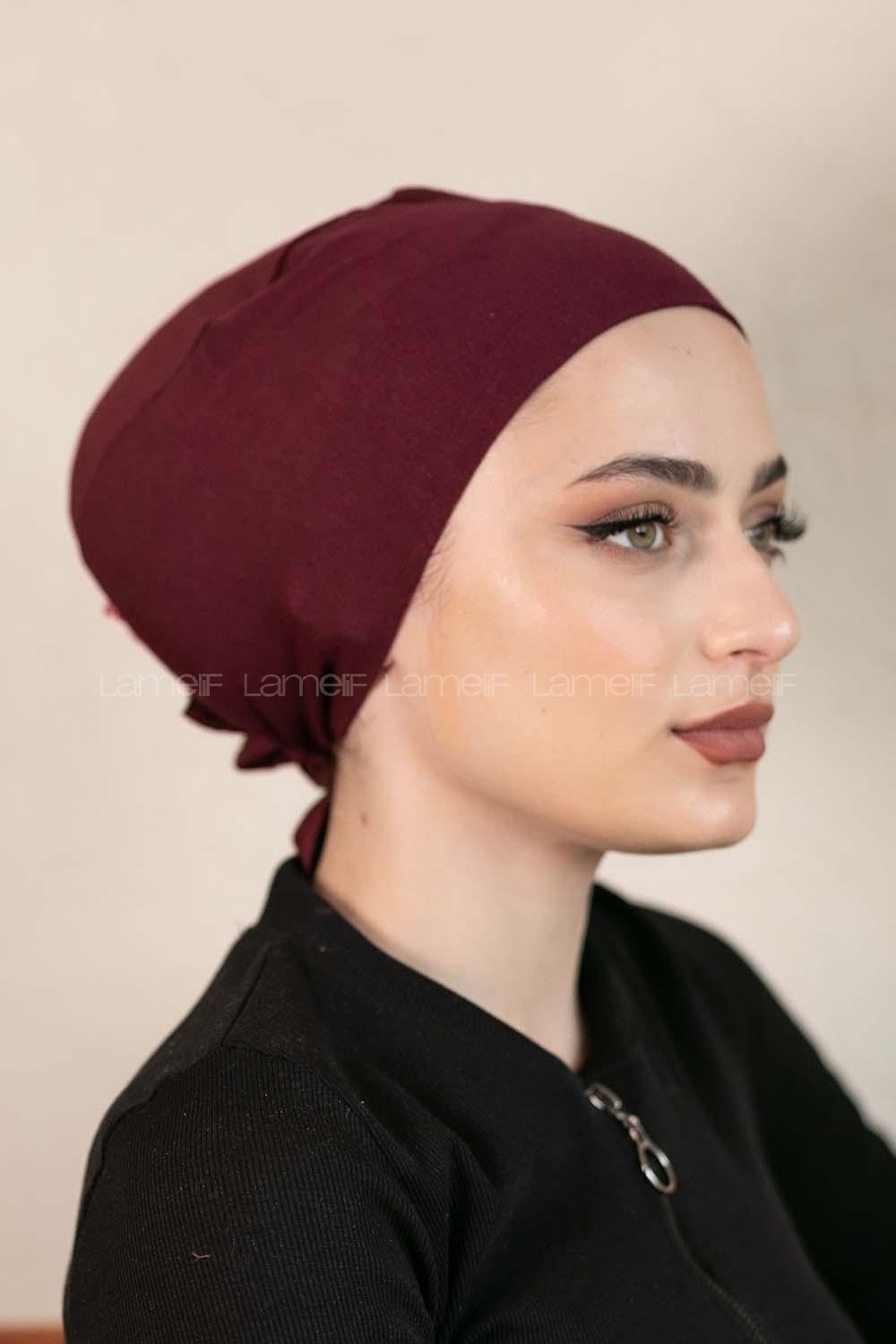 Modalamelif Dikişsiz Bağlamalı Penye Bone Bordo