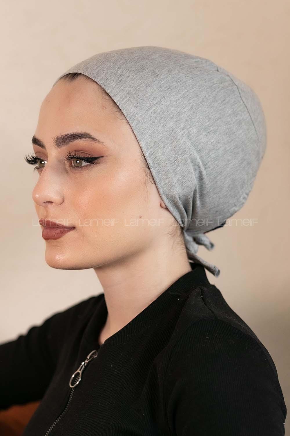 Modalamelif Dikişsiz Bağlamalı Penye Bone Gri