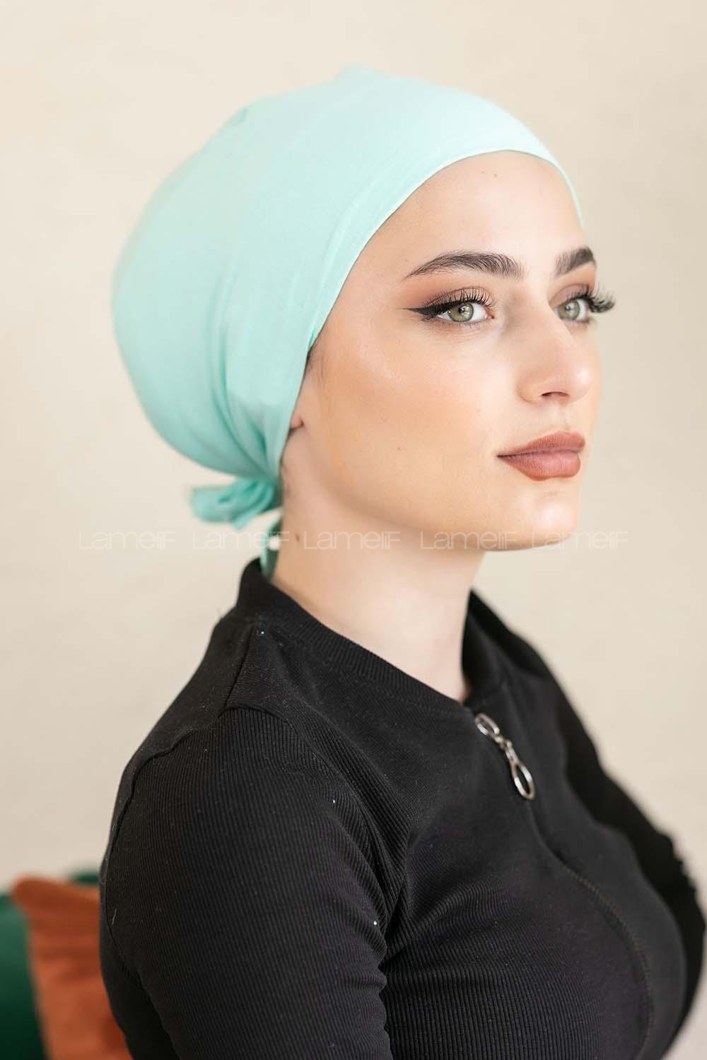 Modalamelif Dikişsiz Bağlamalı Penye Bone Mint Yeşili