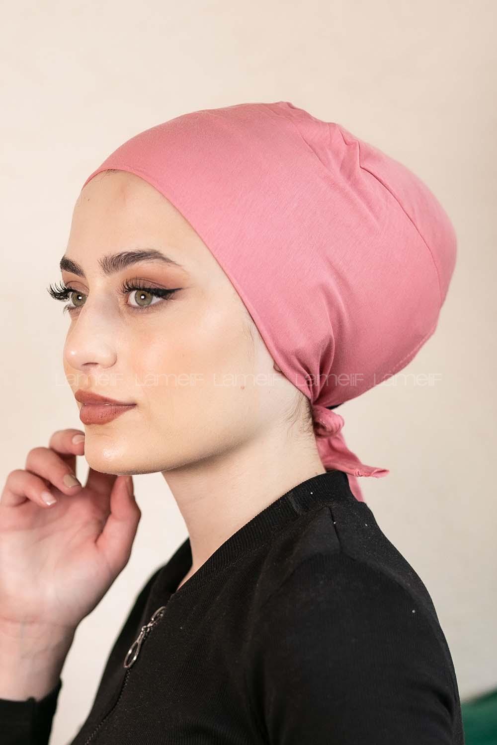 Modalamelif Dikişsiz Bağlamalı Penye Bone Pudra