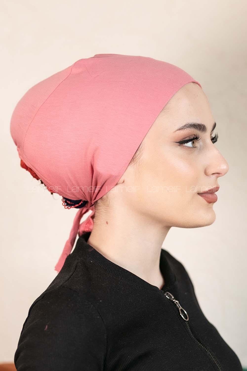 Modalamelif Dikişsiz Bağlamalı Penye Bone Pudra