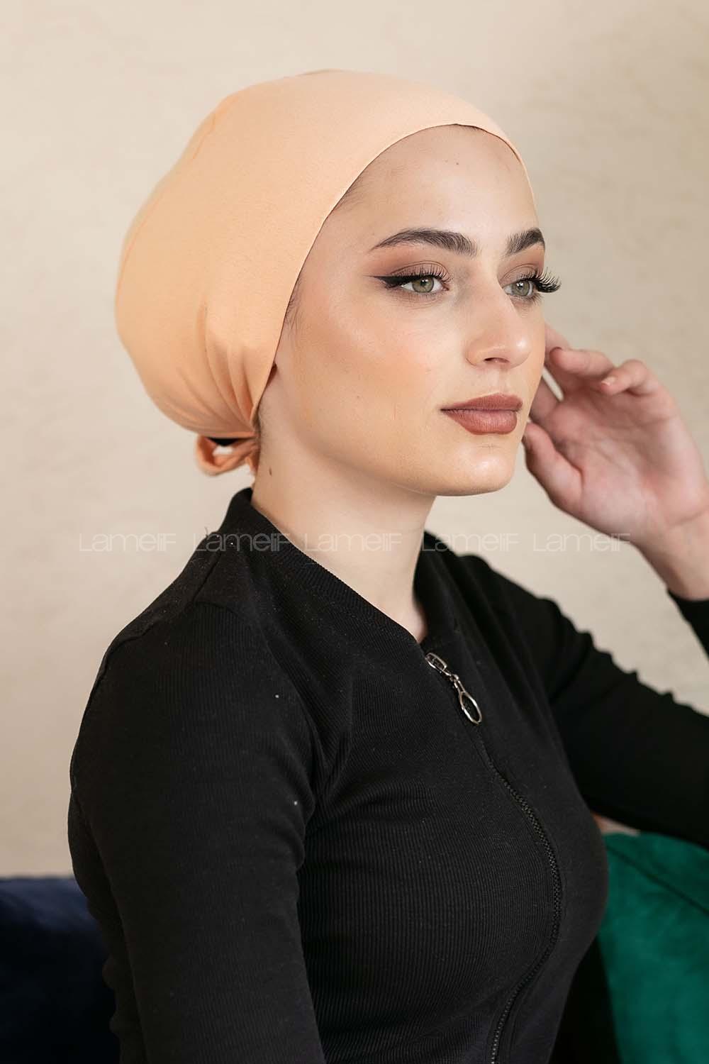 Modalamelif Dikişsiz Bağlamalı Penye Bone Somon