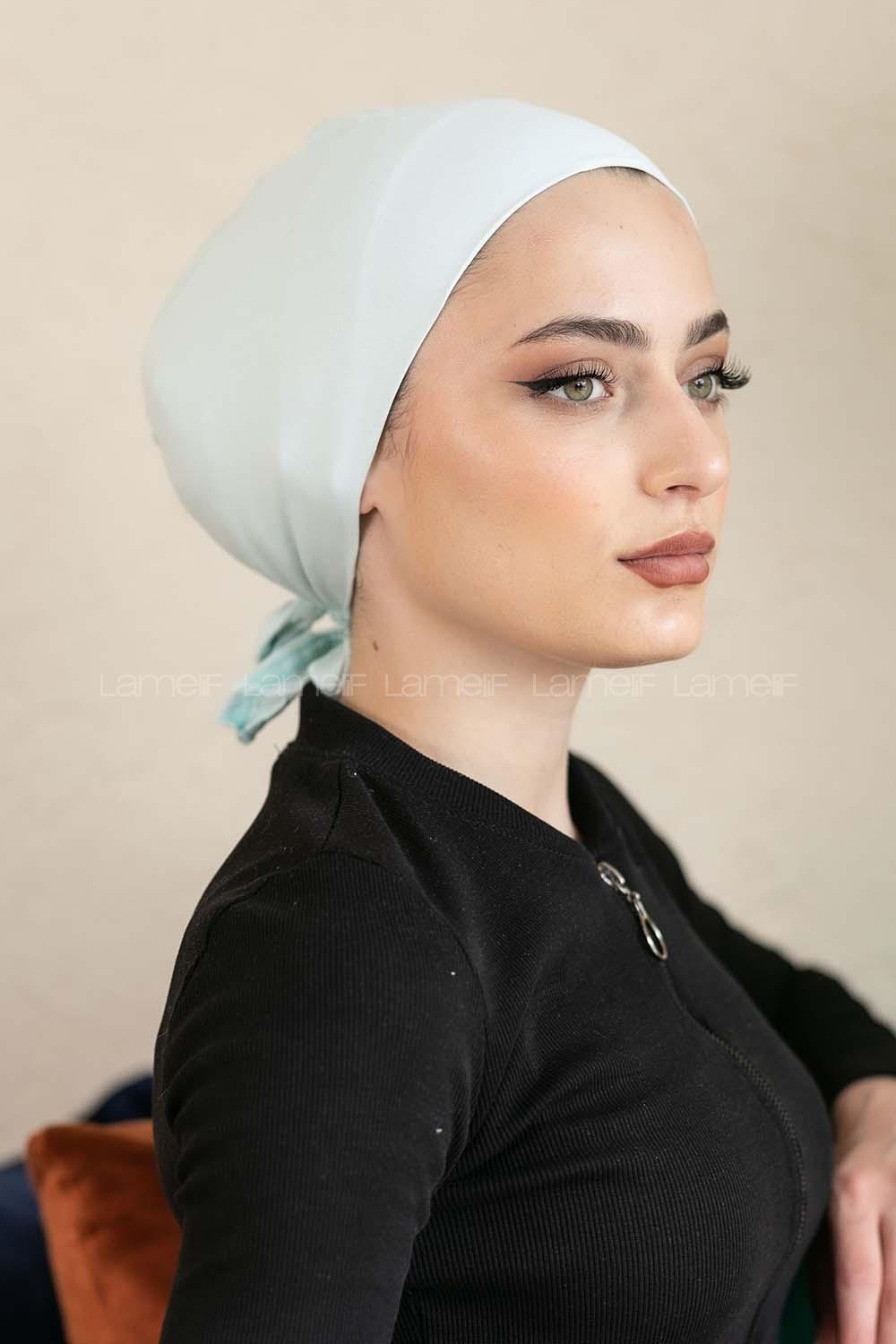 Modalamelif Dikişsiz Bağlamalı Penye Bone Su Yeşili