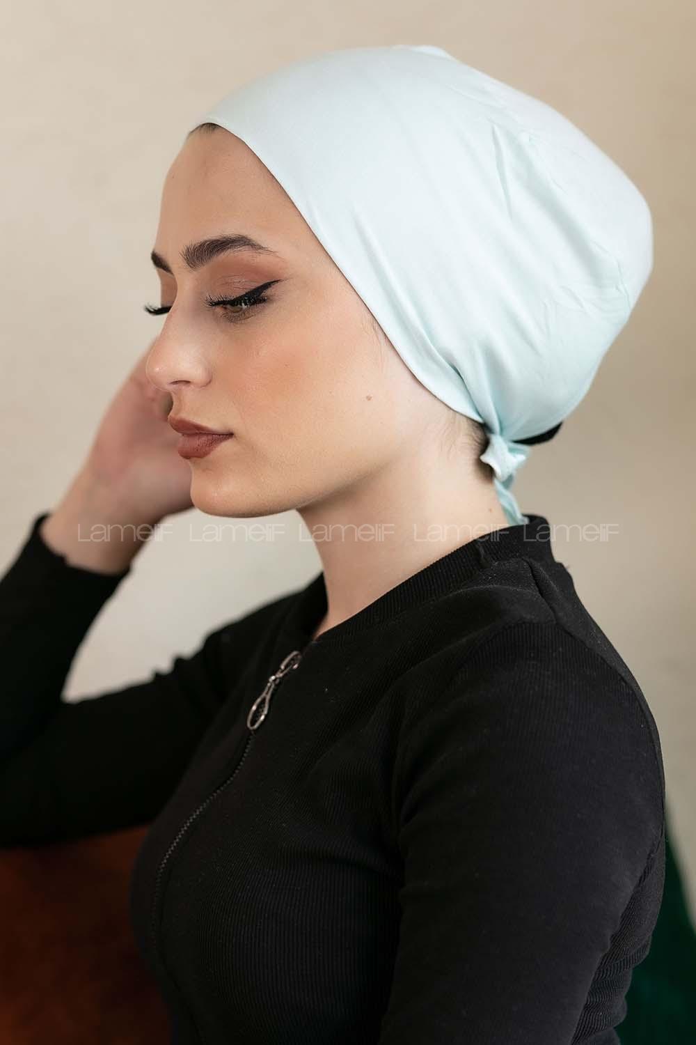 Modalamelif Dikişsiz Bağlamalı Penye Bone Su Yeşili