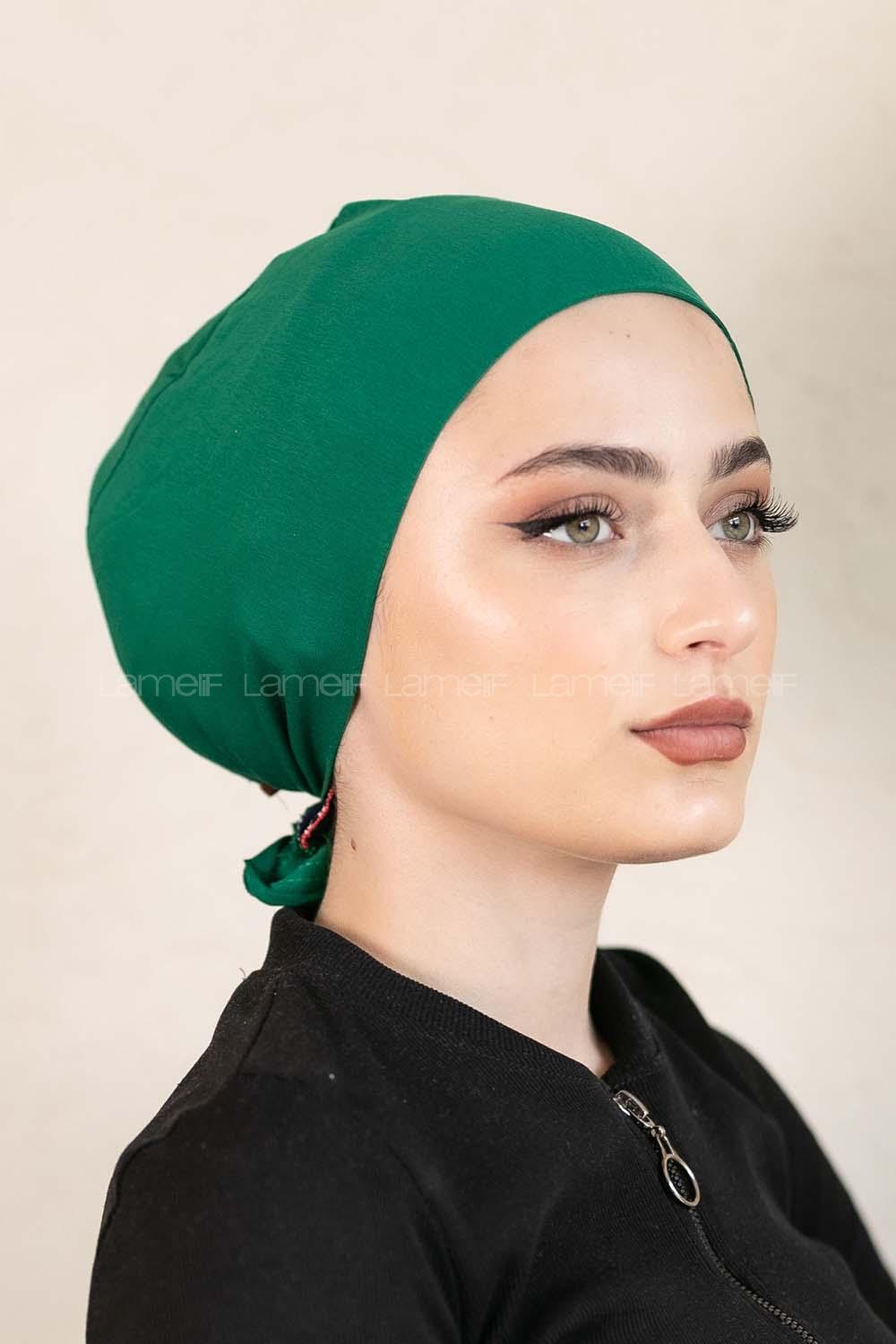 Modalamelif Dikişsiz Bağlamalı Penye Bone Zümrüt