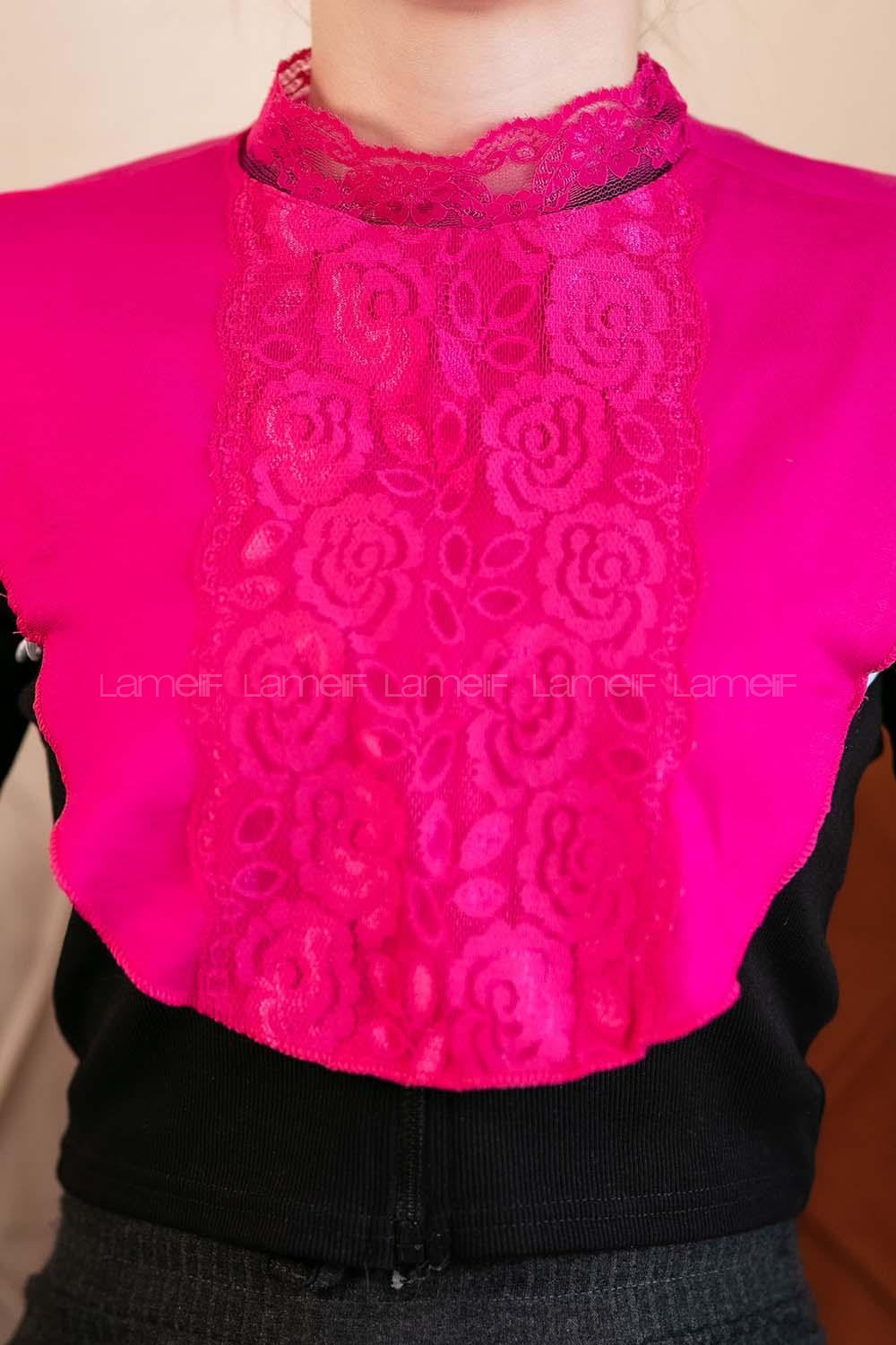 Modalamelif Lüx Dantelli Boyunluk Fuşya