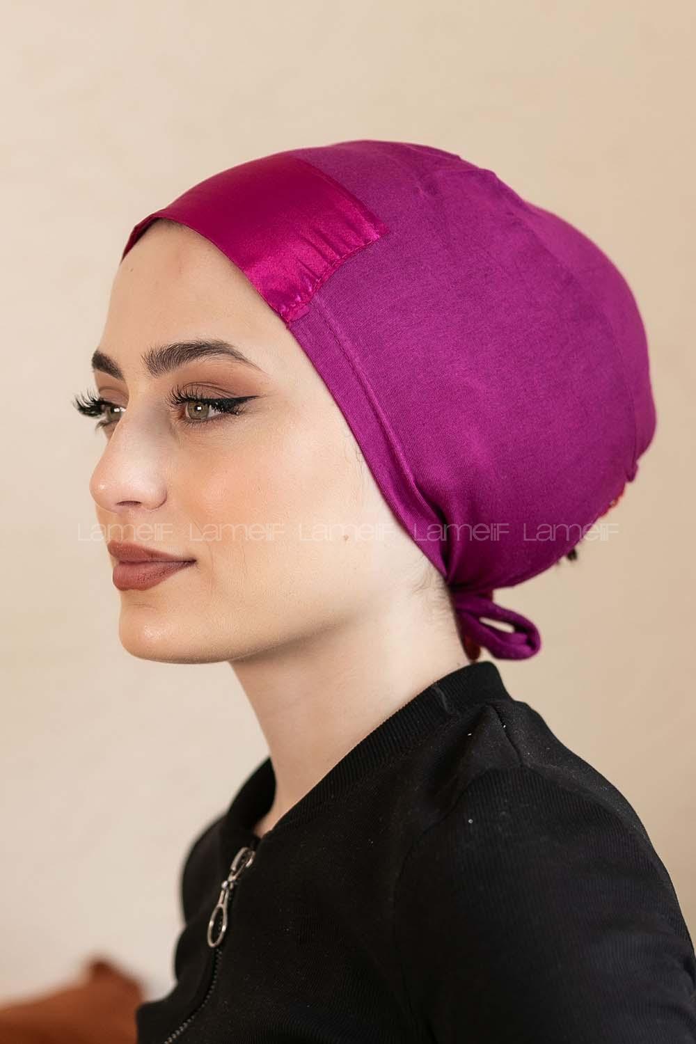 Modalamelif Penye Üstü Saten Bone Açık Mor