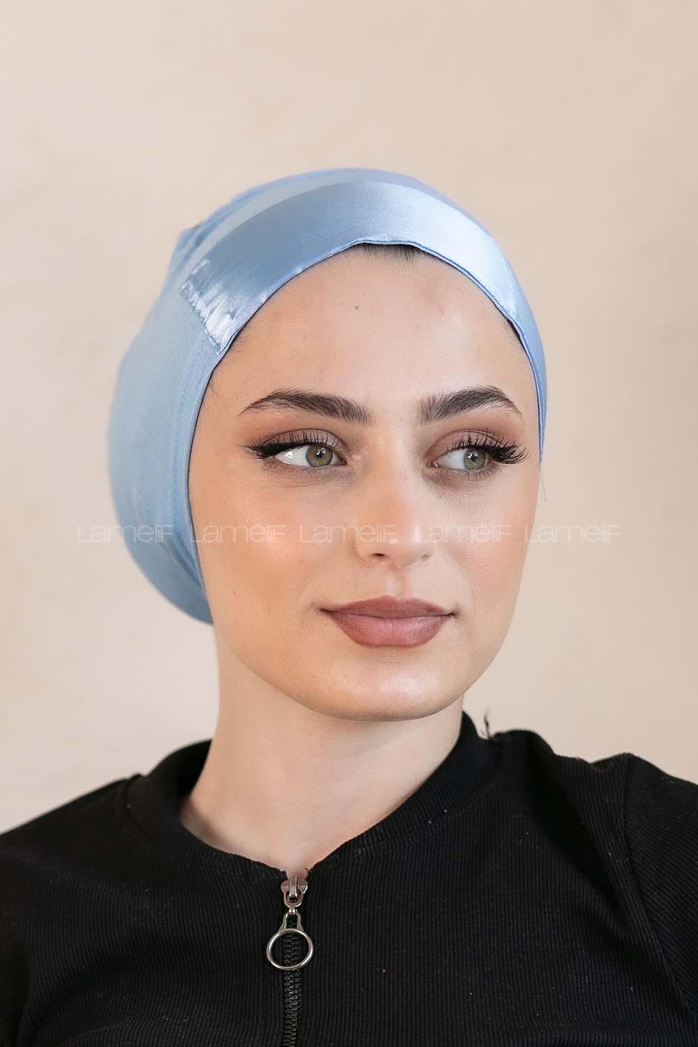 Modalamelif Penye Üstü Saten Bone Bebe Mavisi