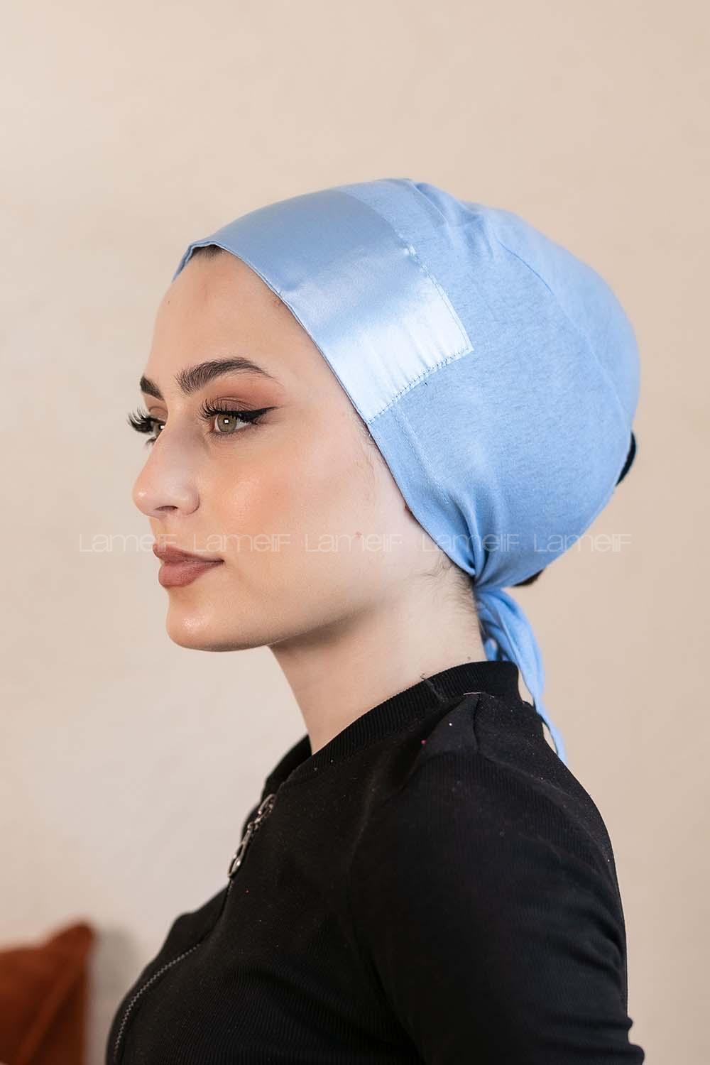 Modalamelif Penye Üstü Saten Bone Bebe Mavisi