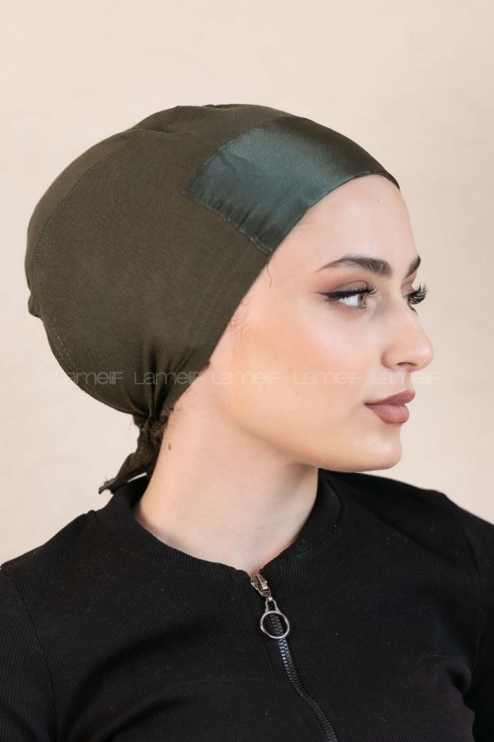 Modalamelif Penye Üstü Saten Bone Haki