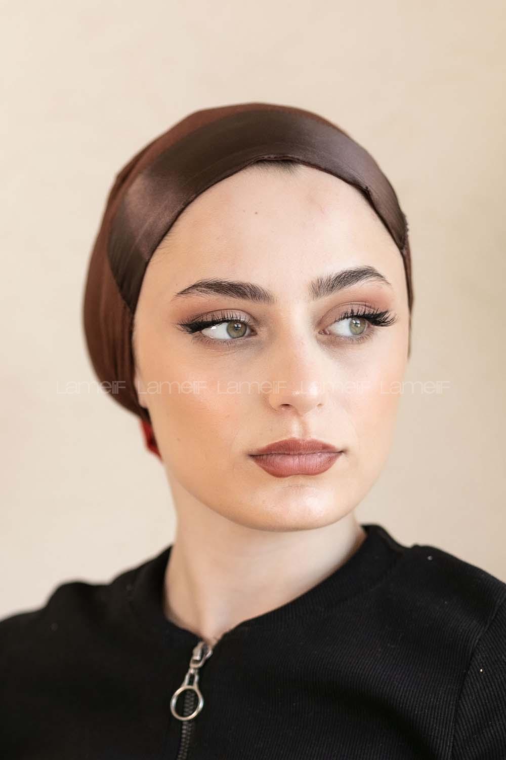 Modalamelif Penye Üstü Saten Bone Kahverengi