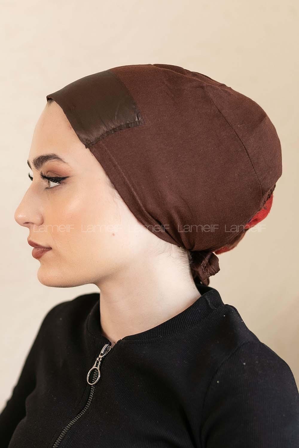 Modalamelif Penye Üstü Saten Bone Kahverengi