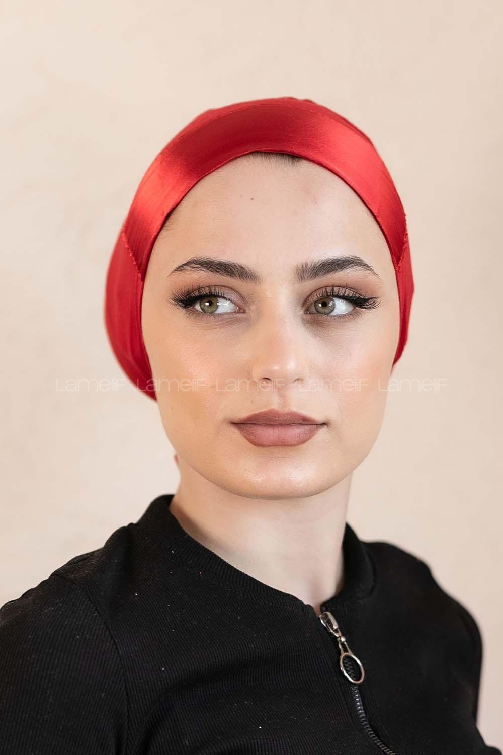 Modalamelif Penye Üstü Saten Bone Kırmızı