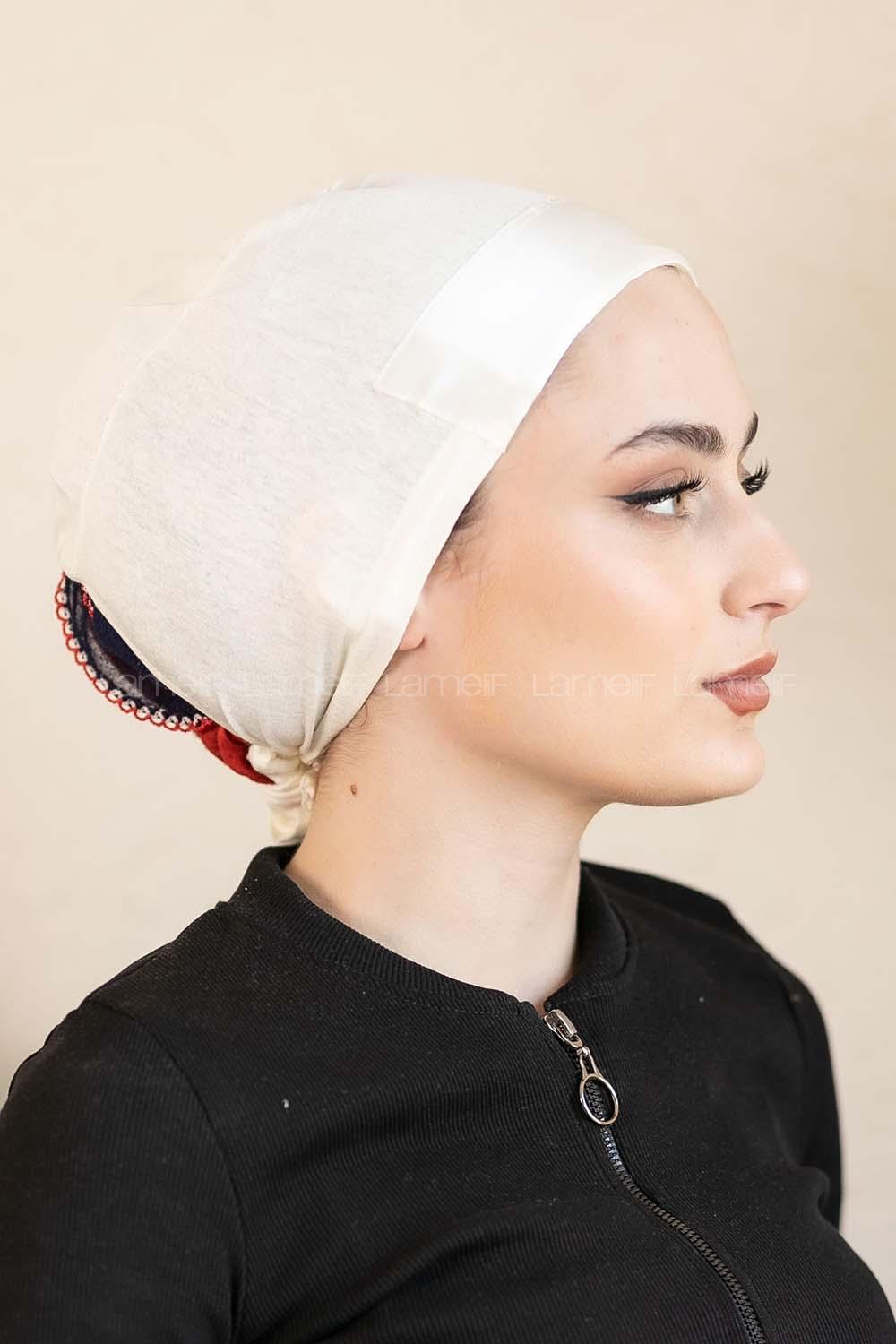 Modalamelif Penye Üstü Saten Bone Krem